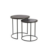 SIDE TABLE TLC SET OF 2 RAW ANTIQUE - CAFE, SIDE TABLES